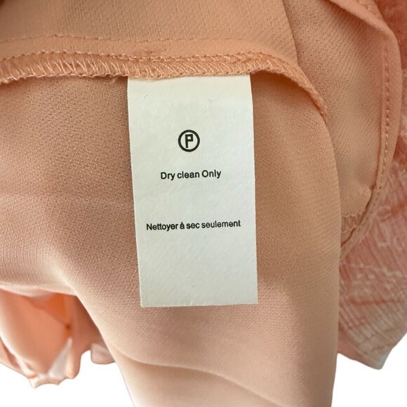 NWT Ramy Brook Sandra Minidress‎ Peach Geometric V-Neck Sleeveless Silk Blend XS - Picture 8 of 14